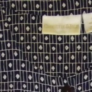 Navy patterned button up top/blouse in Women